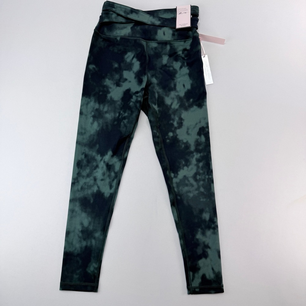 Victoria's Secret Flow On Point Tie Dye High Rise Leggings Green Black Size 6